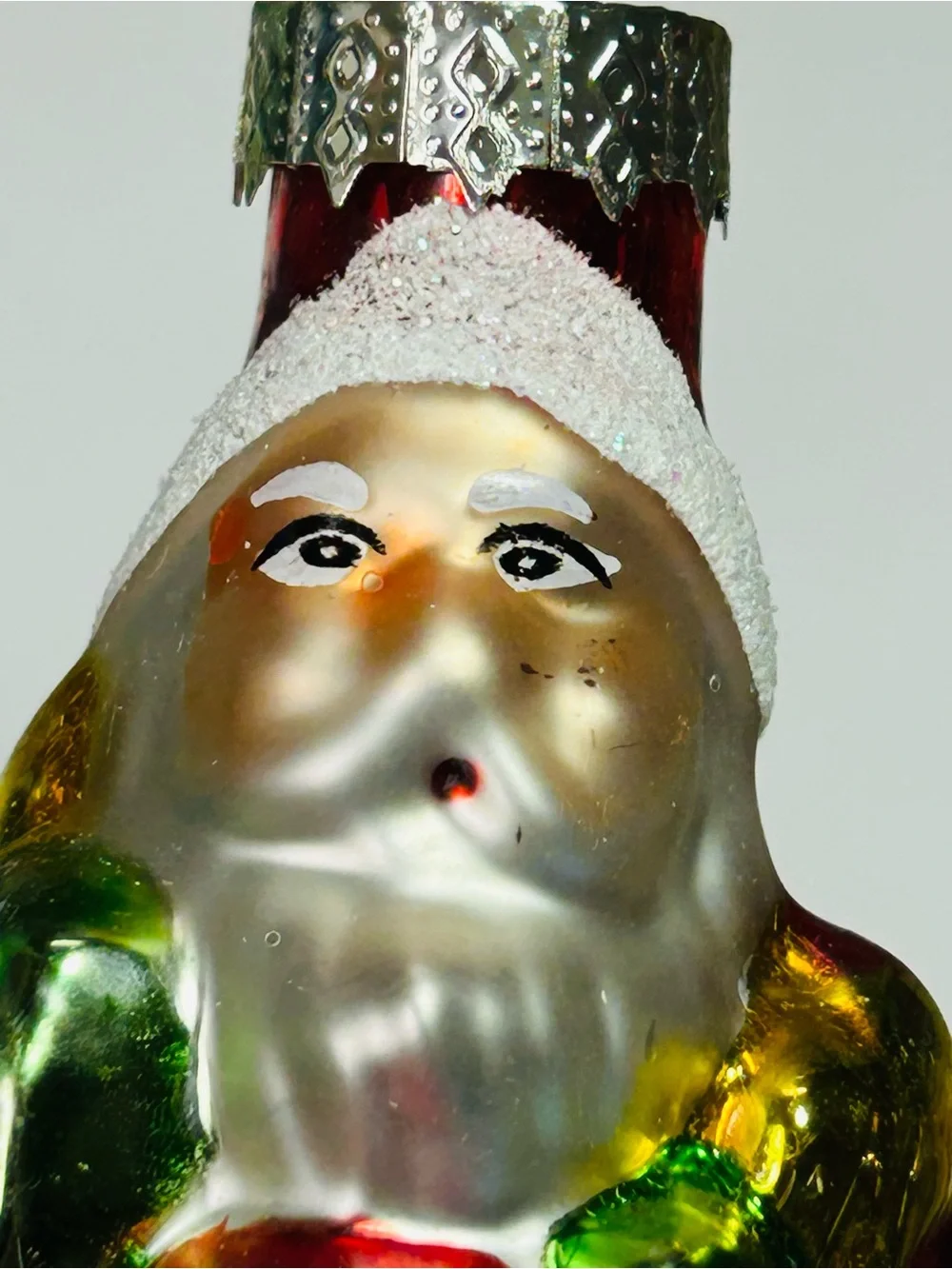 Christmas Ornament Glass Santa Claus